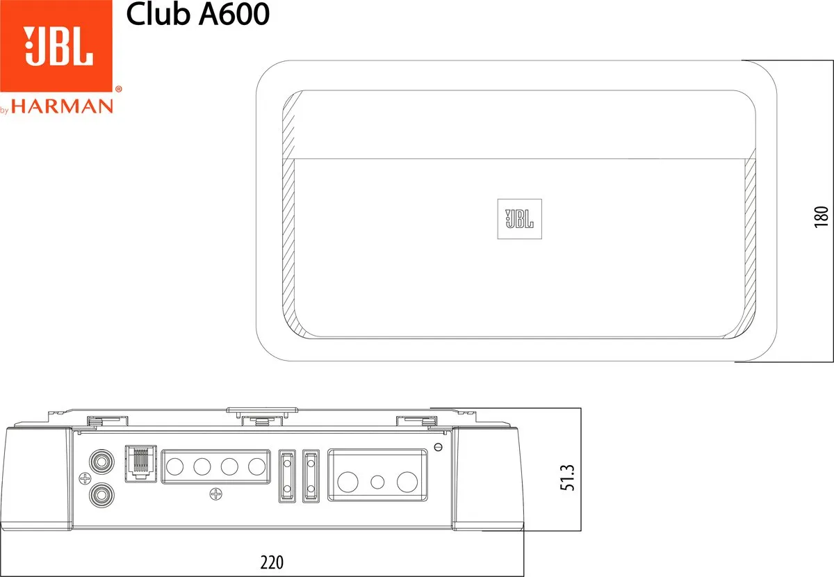 JBL Club A600 Autoversterker 600W - Zwart