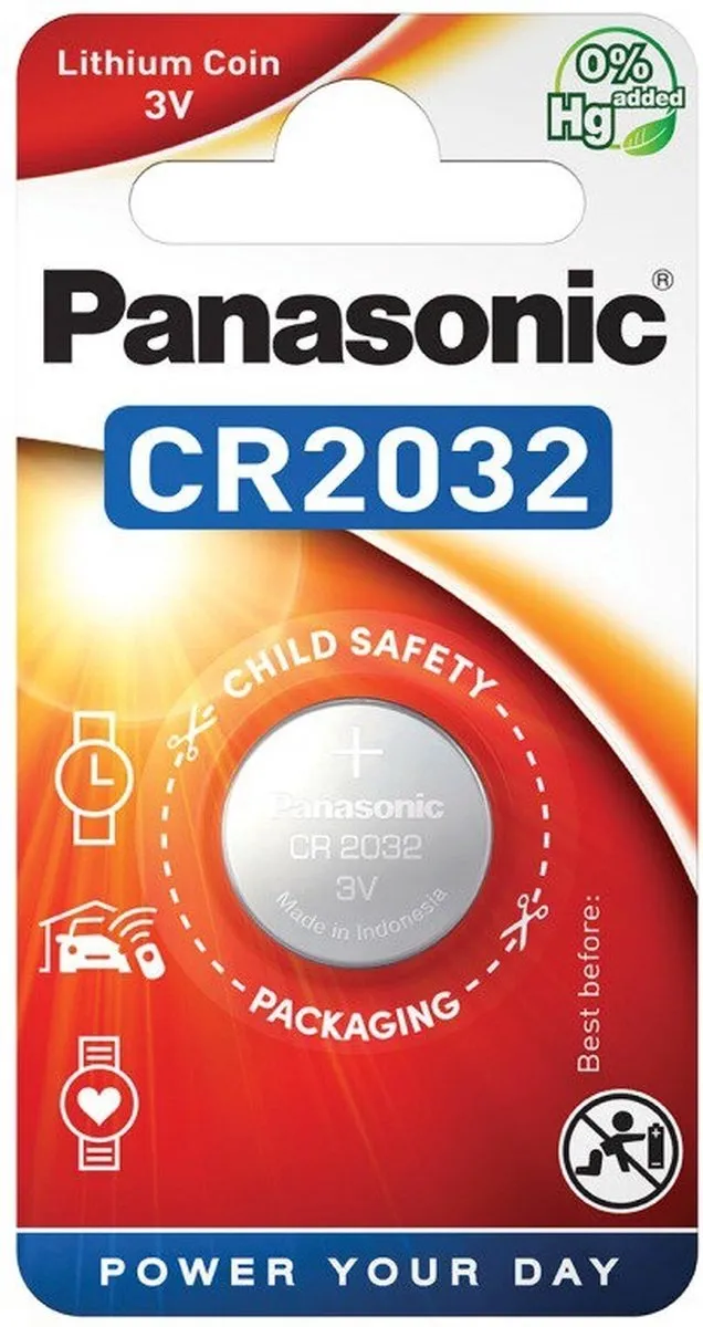 Panasonic CR2032 DL2032 Knoopcelbatterij 225mAh - 1 Stuk