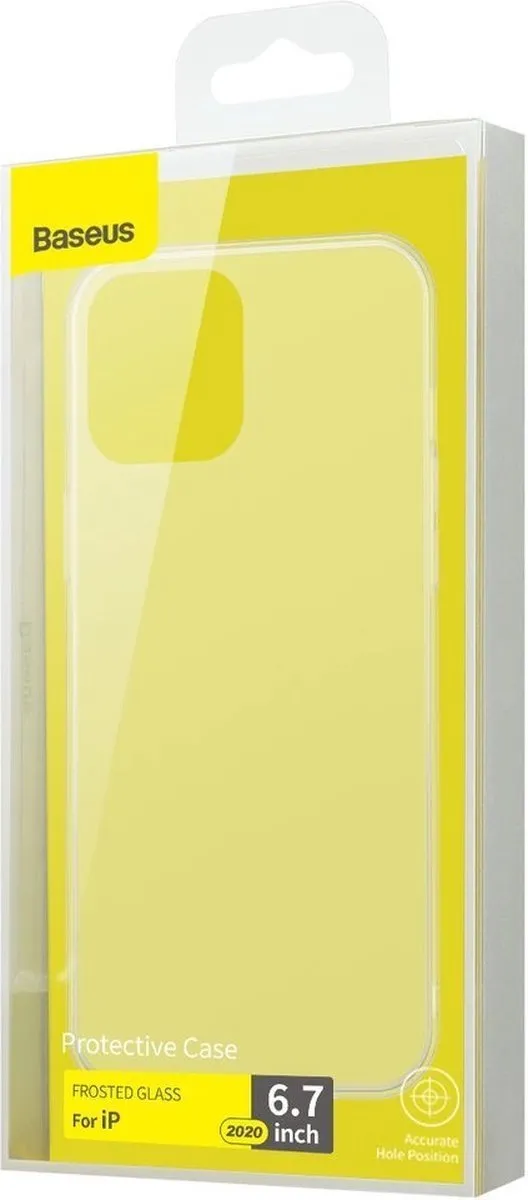 Baseus iPhone 12 Pro Max Hoesje Frosted Glass - Wit - afbeelding 3 van 6
