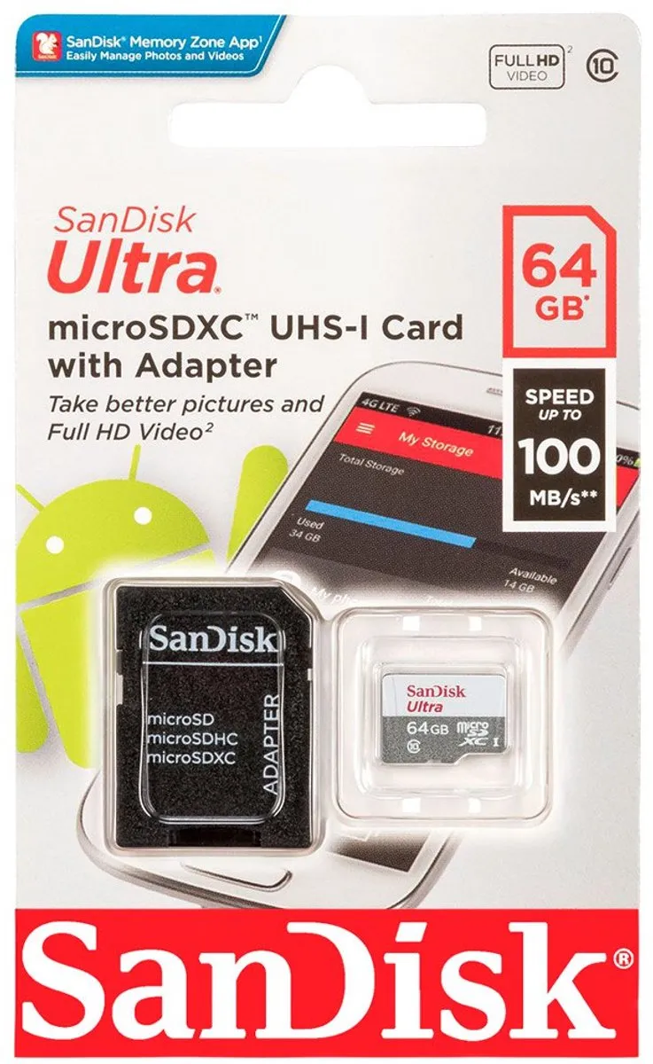 SanDisk Ultra microSDXC SDSQUNR-064G-GN3MA 64GB