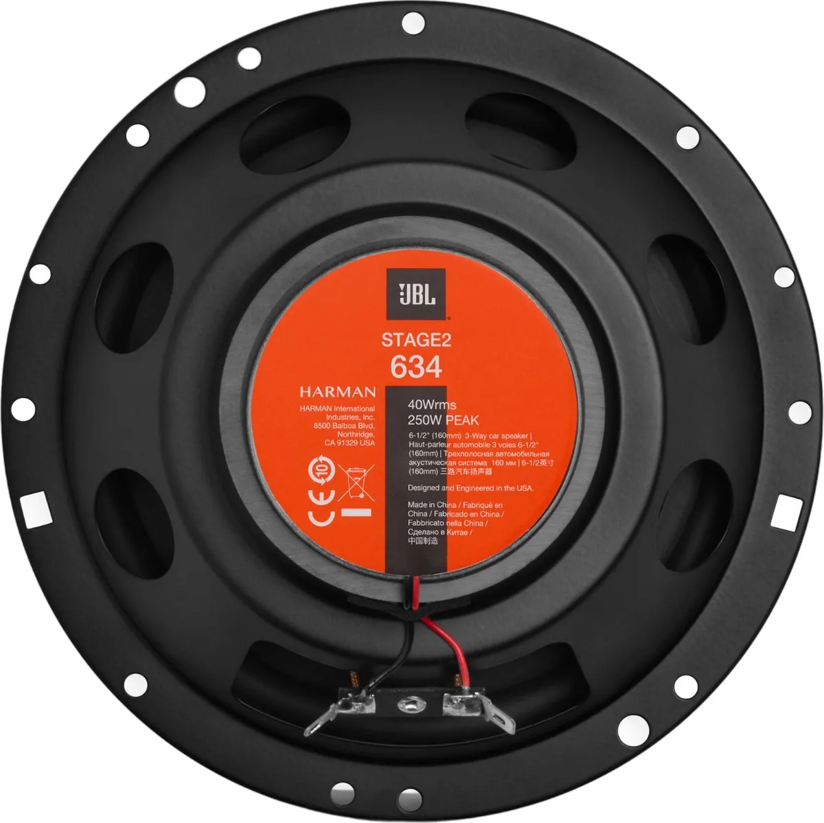 JBL Stage2 634 Autospeakers 250W - 4-delig - Zwart