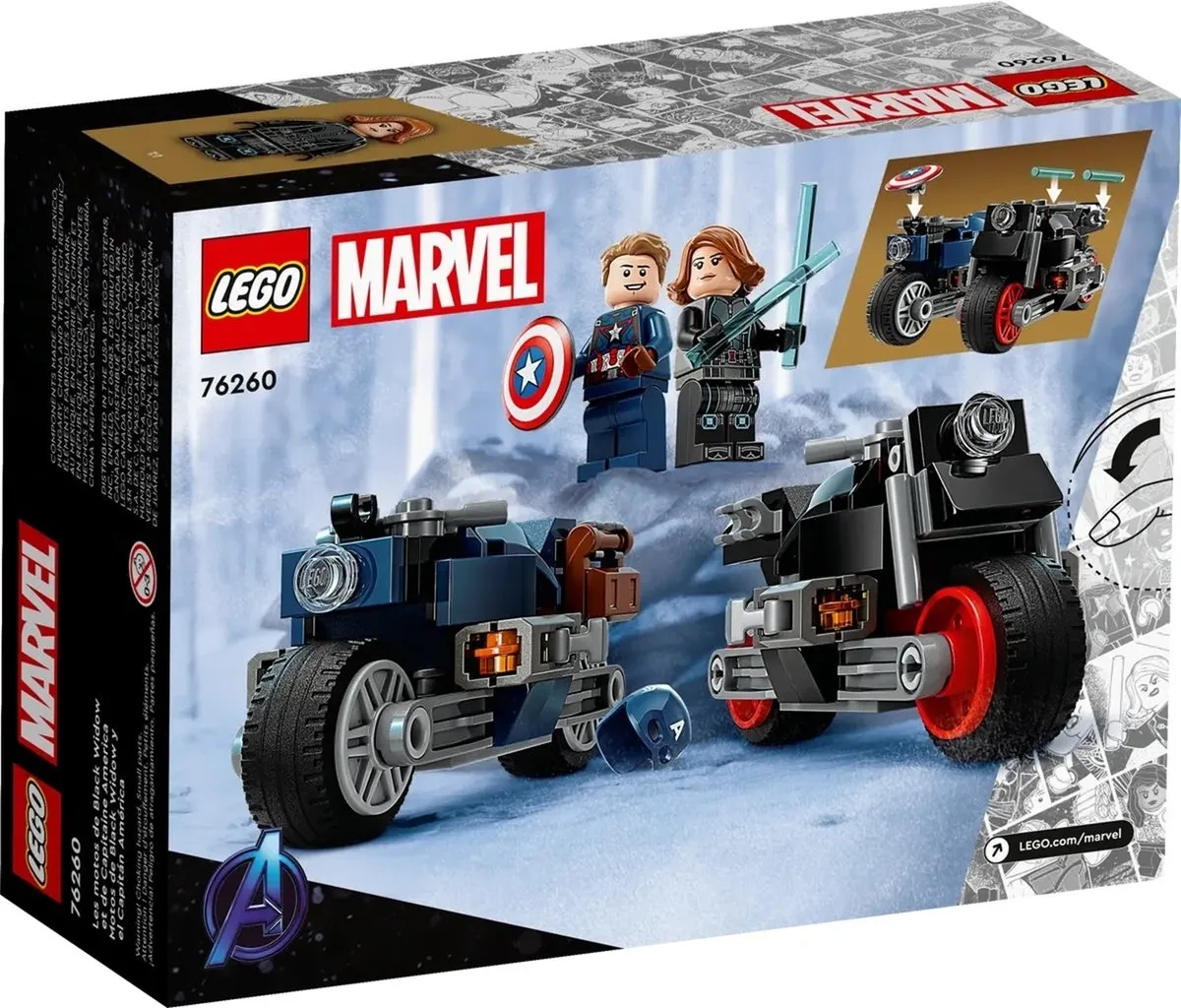 LEGO Marvel Avengers Motoren Black Widow & Captain America 76260 - 130 Stukken - afbeelding 6 van 6