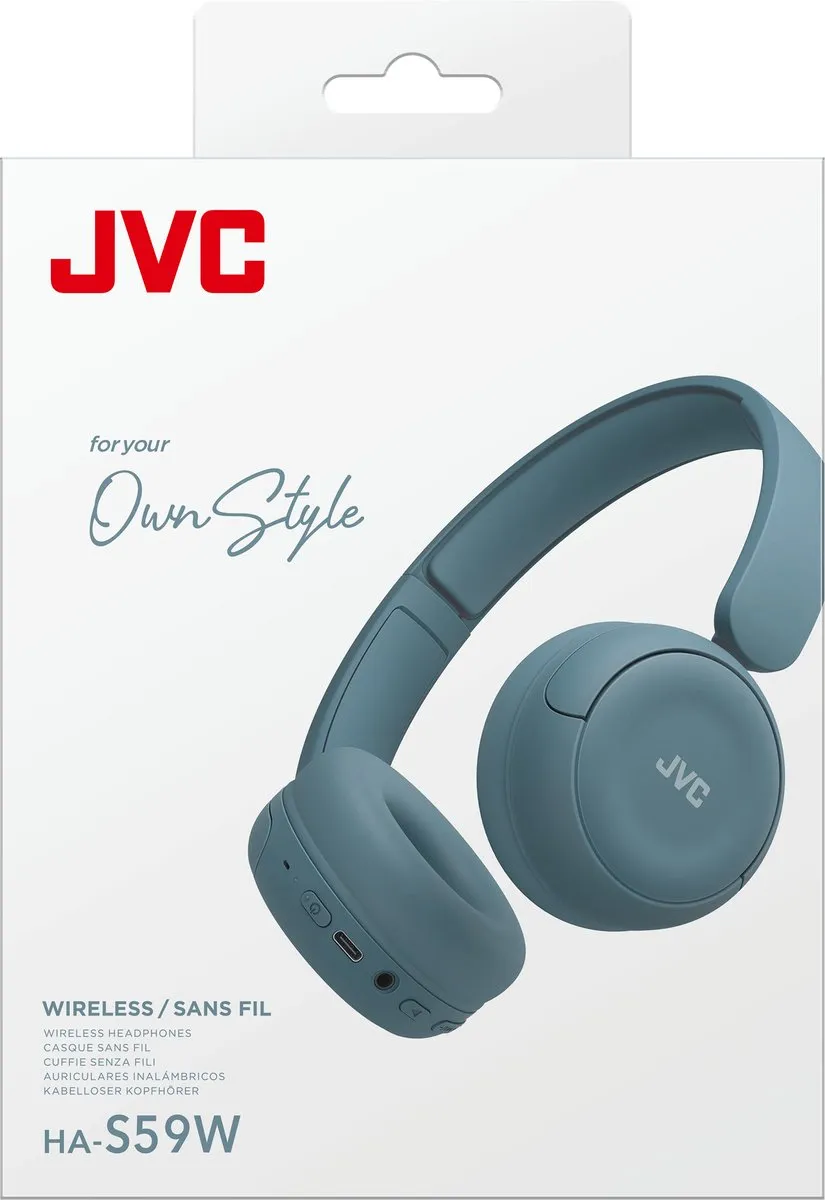 JVC HA-S59W Draadloze Hoofdtelefoon - 50 uur batterij - Blauw