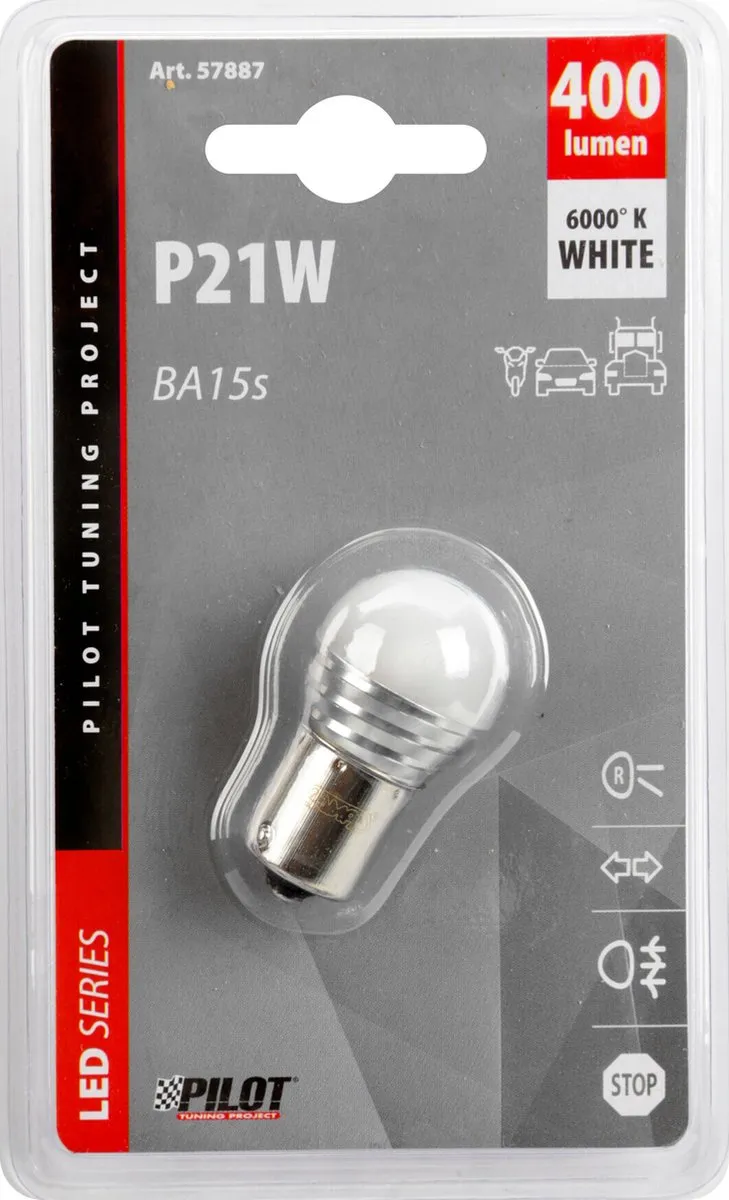 Lampa LED Series 10/30V P21W BA15s Lamp Wit