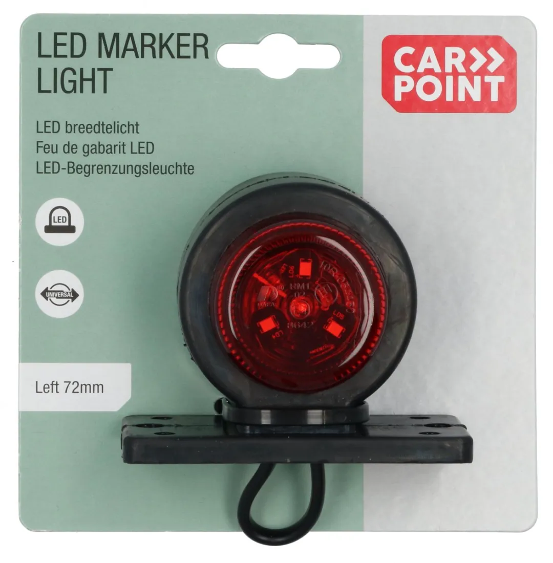Carpoint Breedtelicht 72mm Links Rood/Wit - 10-30V LED