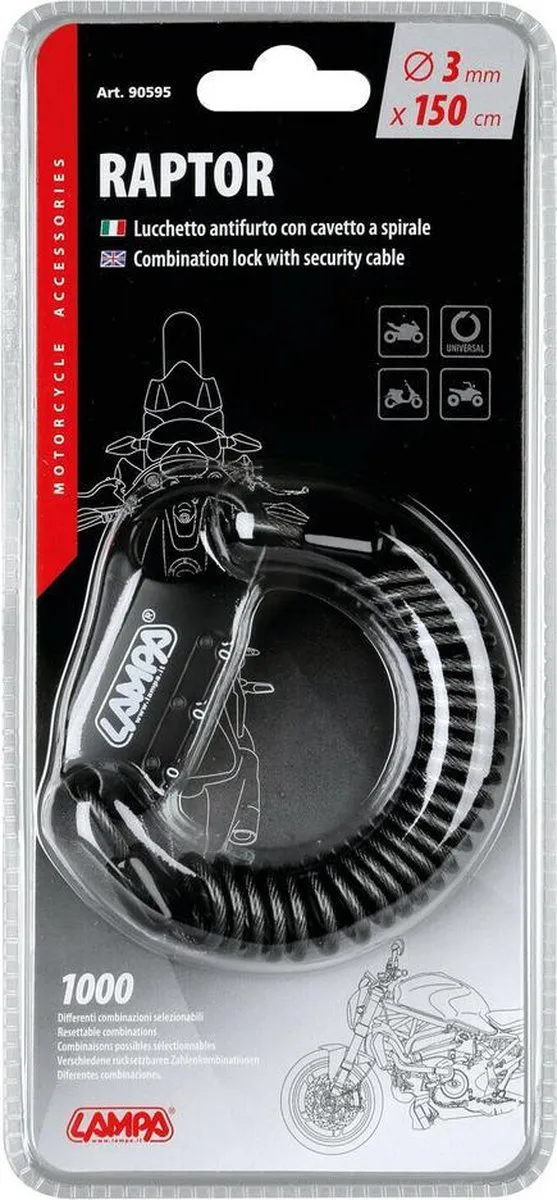 Lampa Raptor Cijferslot 150cm - Helm Slot