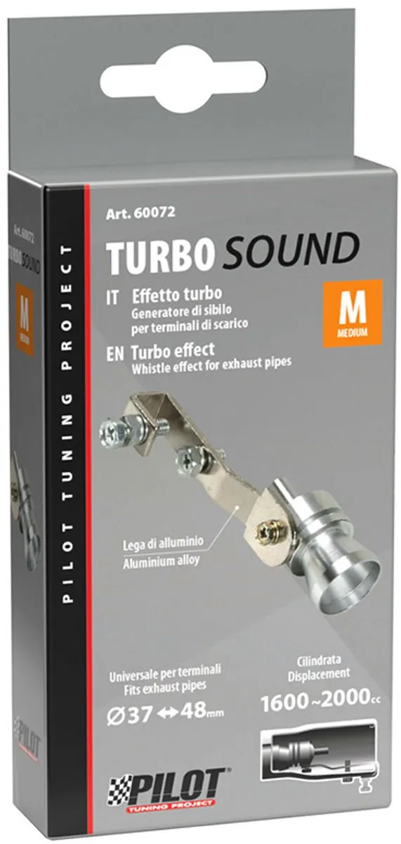 Lampa Turbo-Sound M Uitlaatfluit - 37mm - Zilver