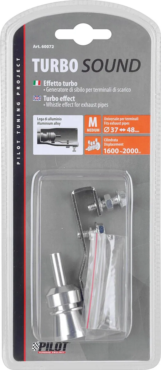 Lampa Turbo-Sound M Uitlaatfluit - 37mm - Zilver