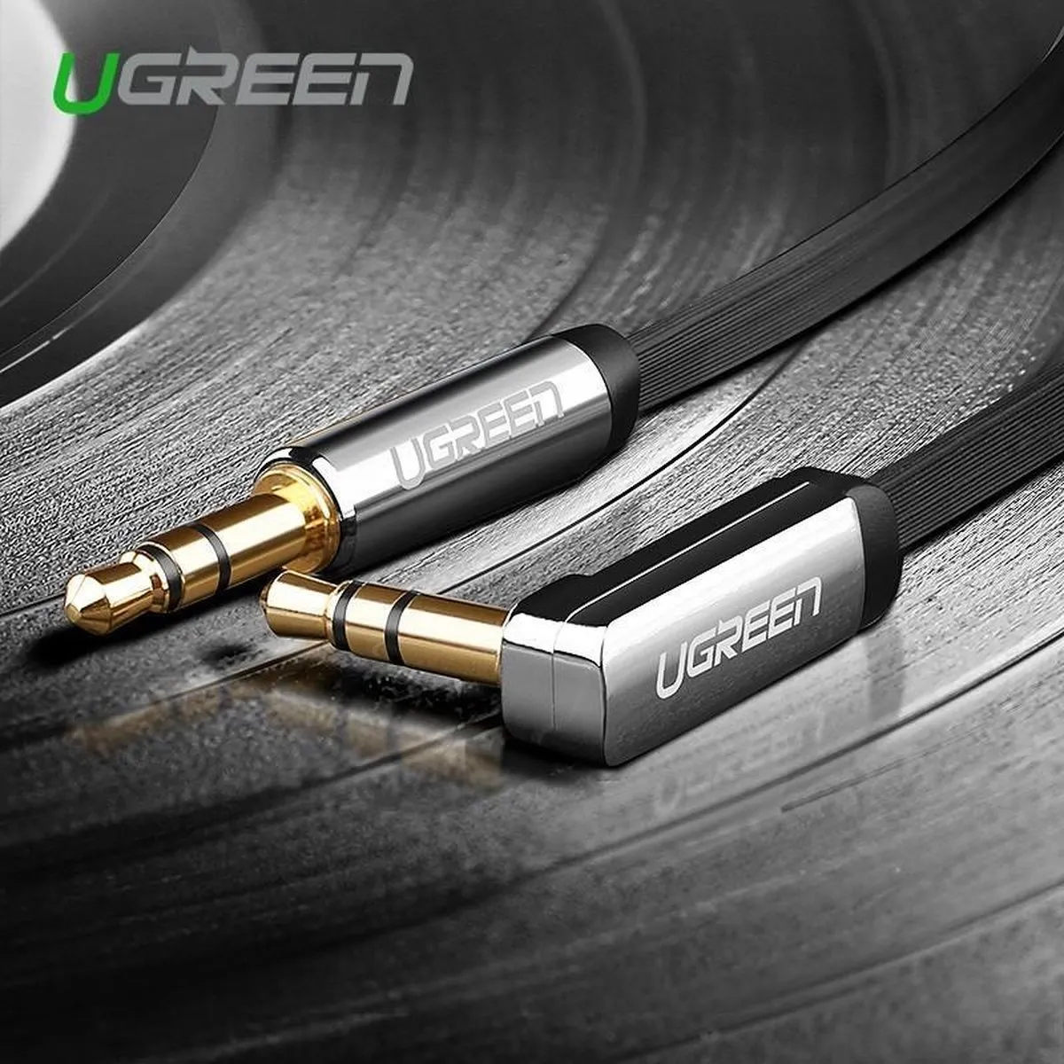 UGREEN UG004 Audiokabel 2m - 3.5mm Haaks - Zwart