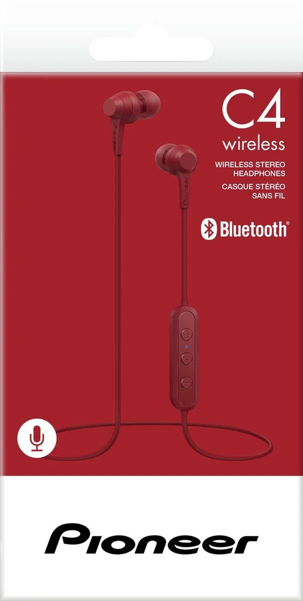 Pioneer SE-C4BT In-Ear Neckband - Rood