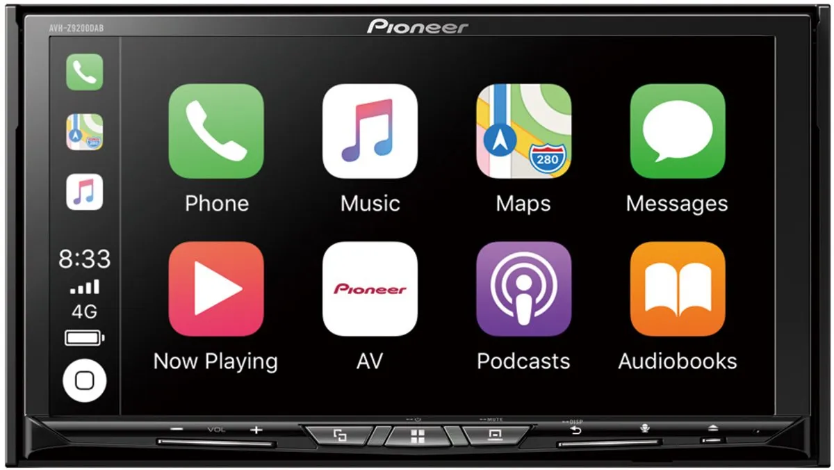 Pioneer AVH-Z9200DAB Multimedia Autoradio - 4 Kanalen 50W - Zwart