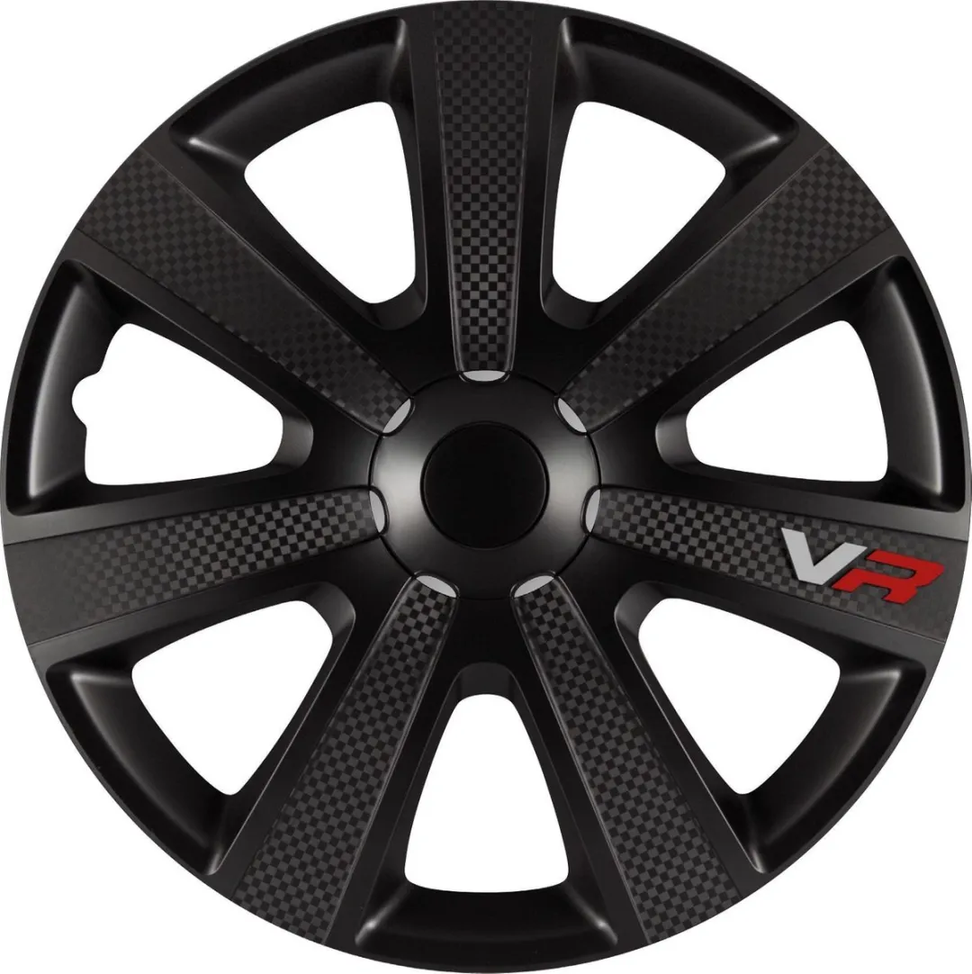 Carpoint Wieldoppen 16" VR Zwart Carbon-look