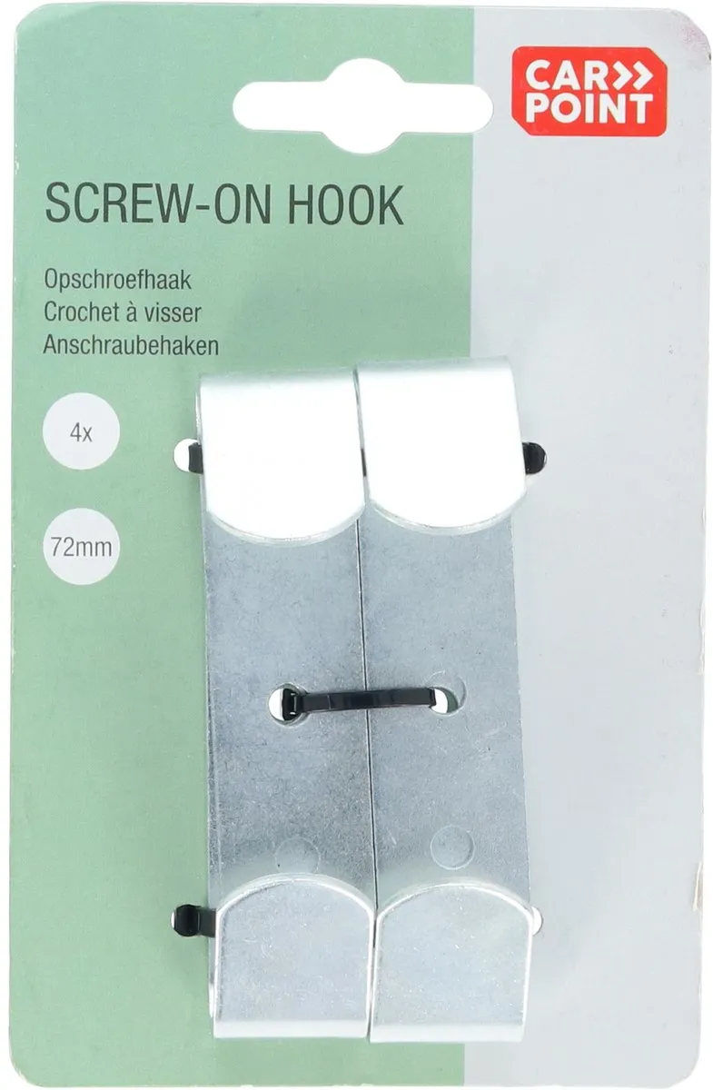 Carpoint Opschroefhaak Metaal 72mm - 4 Stuks