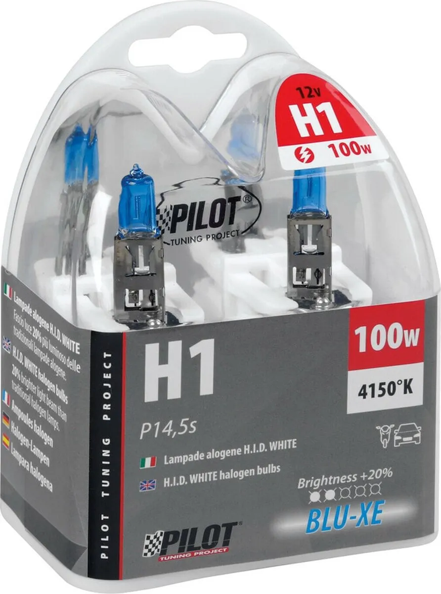 Lampa Blu-Xe H1 Halogeenlamp 12V 100W P14,5s - Blauw - 2 Stuks