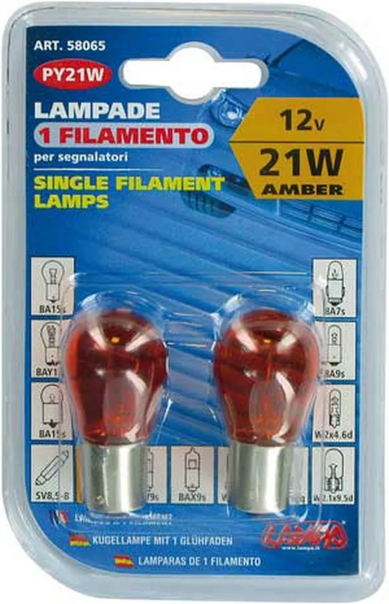 Lampa 12V PY21W Lampen - 21W Amber - 2 Stuks