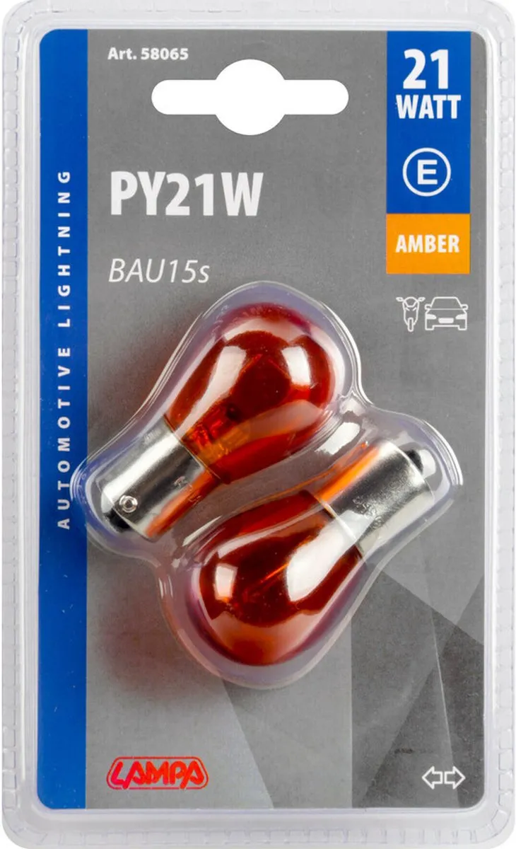 Lampa 12V PY21W Lampen - 21W Amber - 2 Stuks