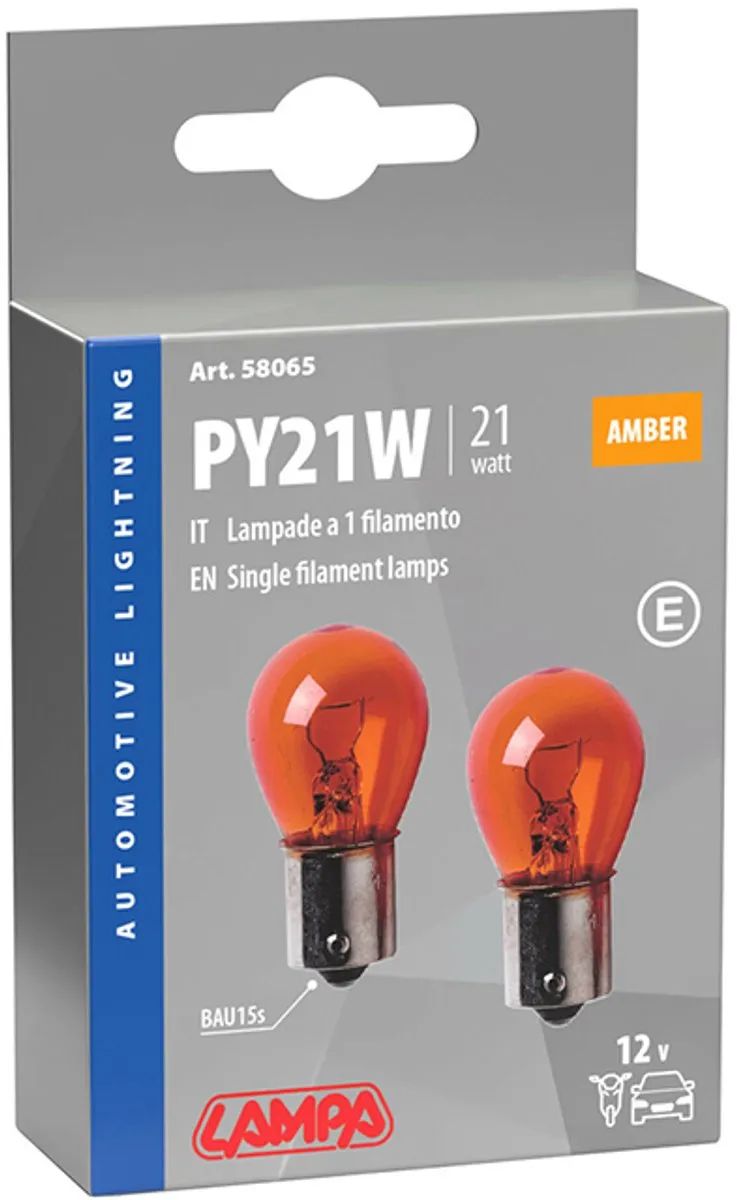 Lampa 12V PY21W Lampen - 21W Amber - 2 Stuks - afbeelding 6 van 6