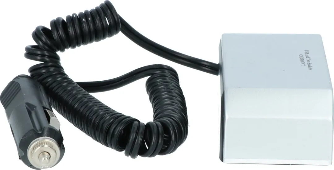 Carpoint 2-Weg Stekkerdoos 2x12V 1xUSB 2.4A - Zilver/Zwart