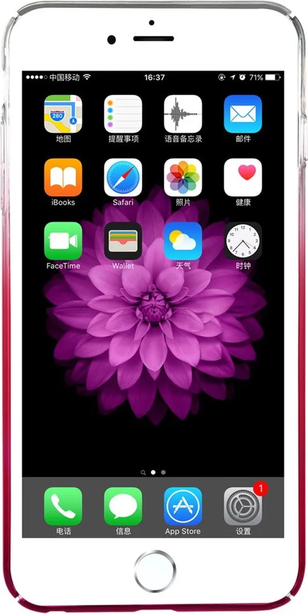 Baseus Glaze Hoesje iPhone 6/6s - Transparant Geel Roze Gradient