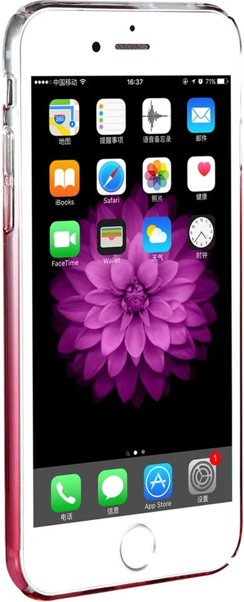 Baseus Glaze Hoesje iPhone 6/6s - Transparant Geel Roze Gradient