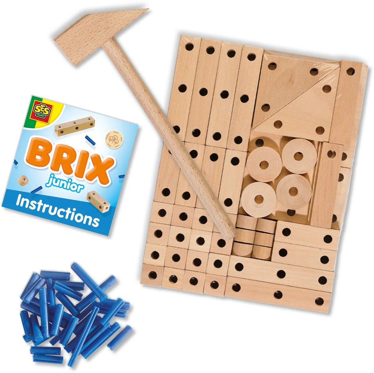 SES Creative BRIX Junior Bouwset 48-delig - Meerkleurig
