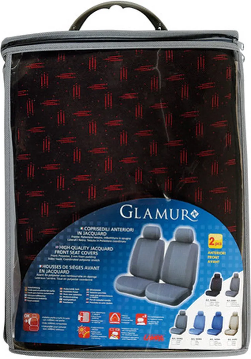 Lampa Glamur Voorstoelhoezen - Zwart Jacquard
