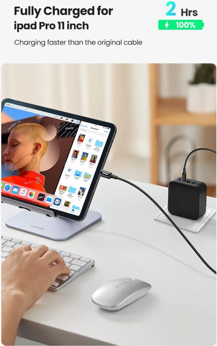 Ugreen US300 USB-C Kabel 5A 1m - Zwart