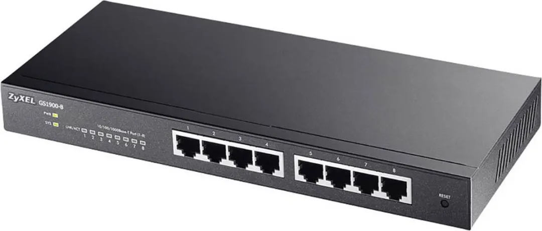 Zyxel GS1900-8-EU0102F Smart Managed Switch - 8 Poorten