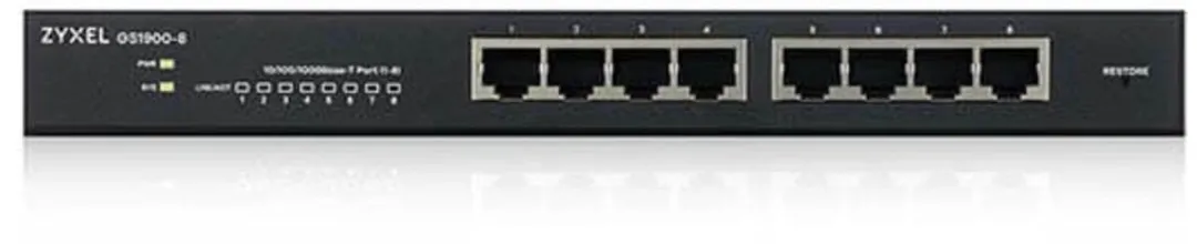 Zyxel GS1900-8-EU0102F Smart Managed Switch - 8 Poorten