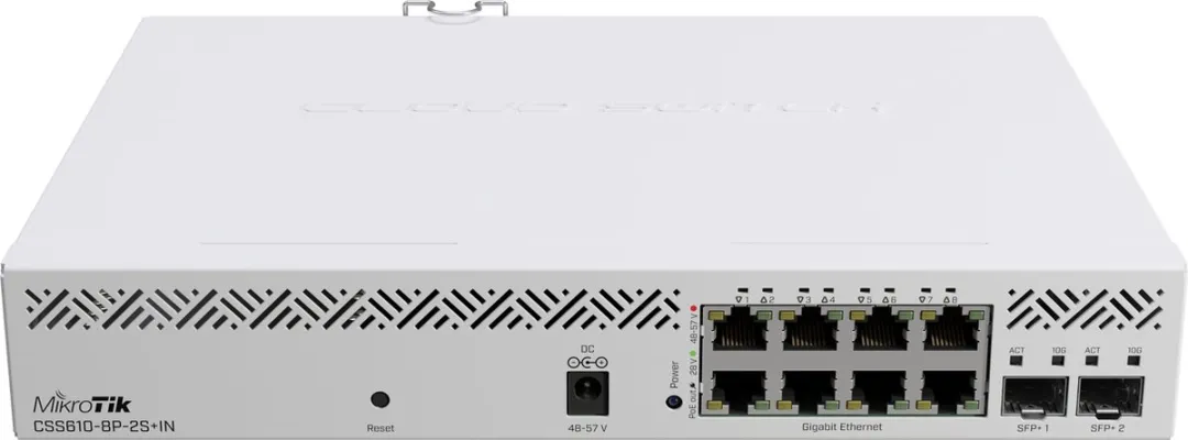 Mikrotik CSS610-8P-2S+IN Switch - 8x PoE 140W - 56 Gbps Wit