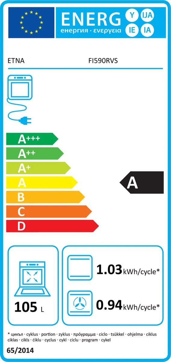 Etna FI590RVS Inductiefornuis 90cm - 5 Zones - 3-Fase