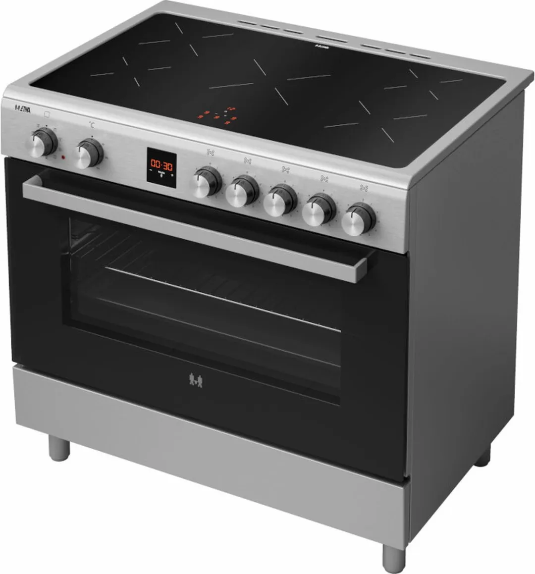 Etna FI590RVS Inductiefornuis 90cm - 5 Zones - 3-Fase