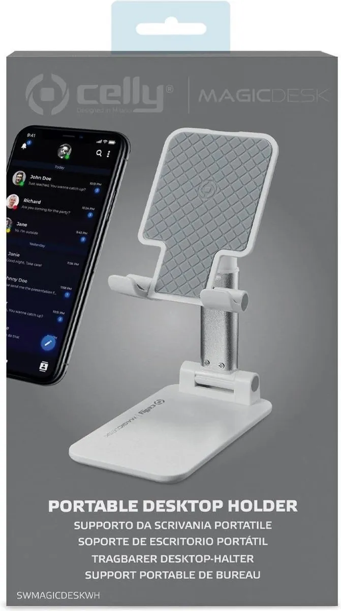 Celly MagicDesk Telefoonhouder 10.5 Inch - Wit - afbeelding 6 van 6