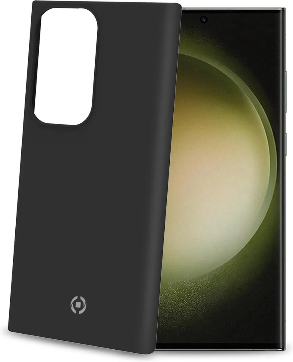 Celly Cromo Siliconen Hoesje Samsung Galaxy S23 Ultra - Zwart