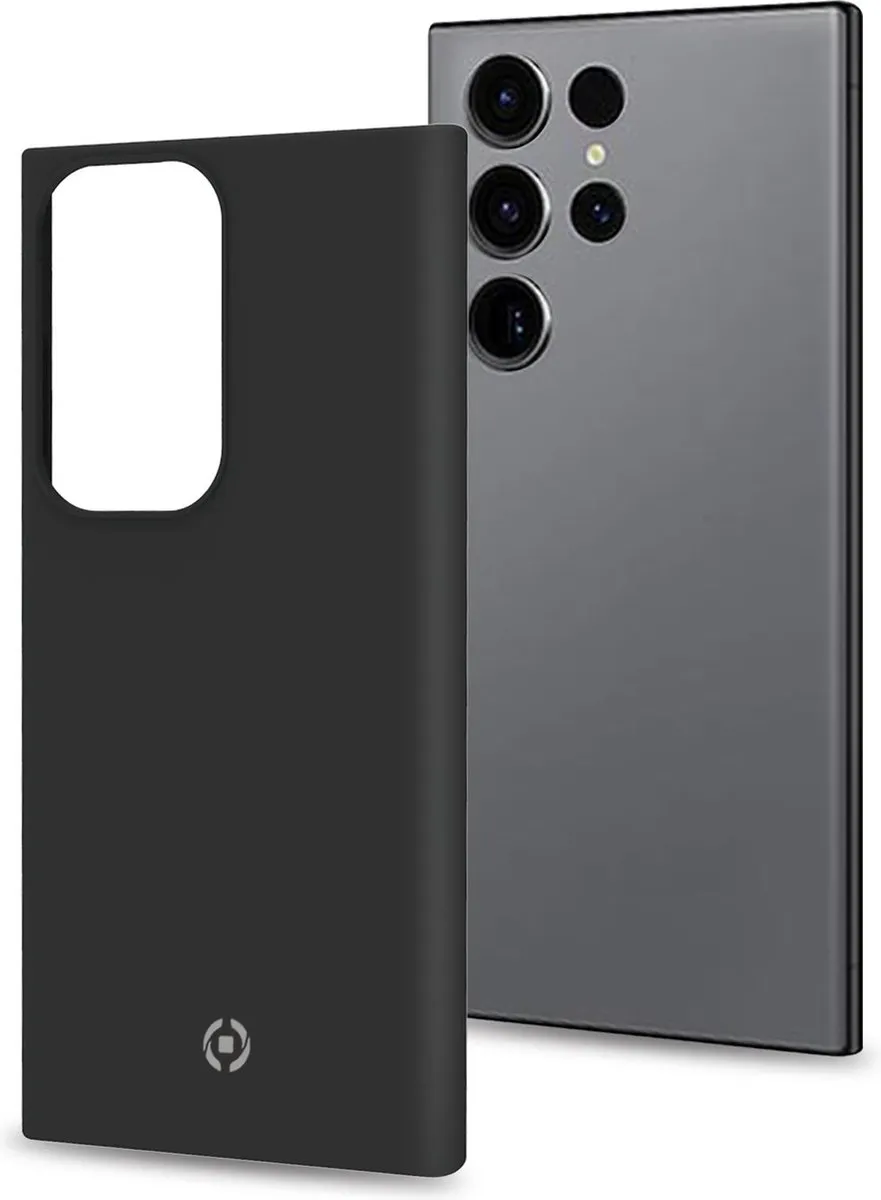 Celly Cromo Siliconen Hoesje Samsung Galaxy S23 Ultra - Zwart