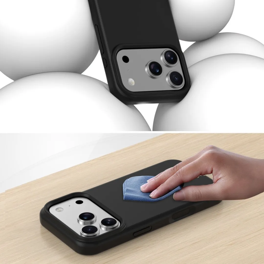 4Smarts MagSafe Siliconen Hoes iPhone 17 Pro Max - Zwart