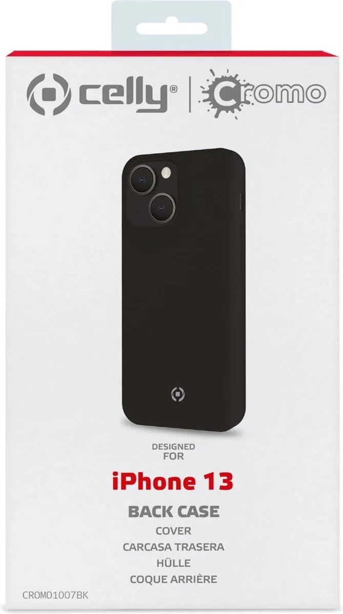 Celly Cromo Back Cover iPhone 13 CROMO1007BK - Zwart