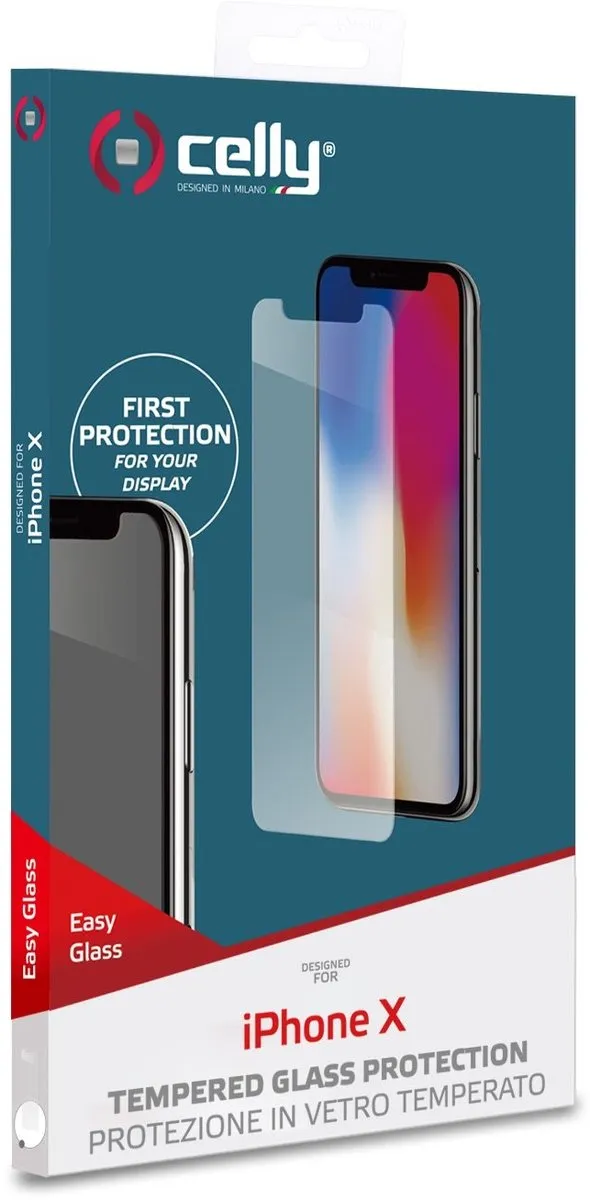Celly Easy Glass Screenprotector iPhone Xs/X/11 Pro - Glas