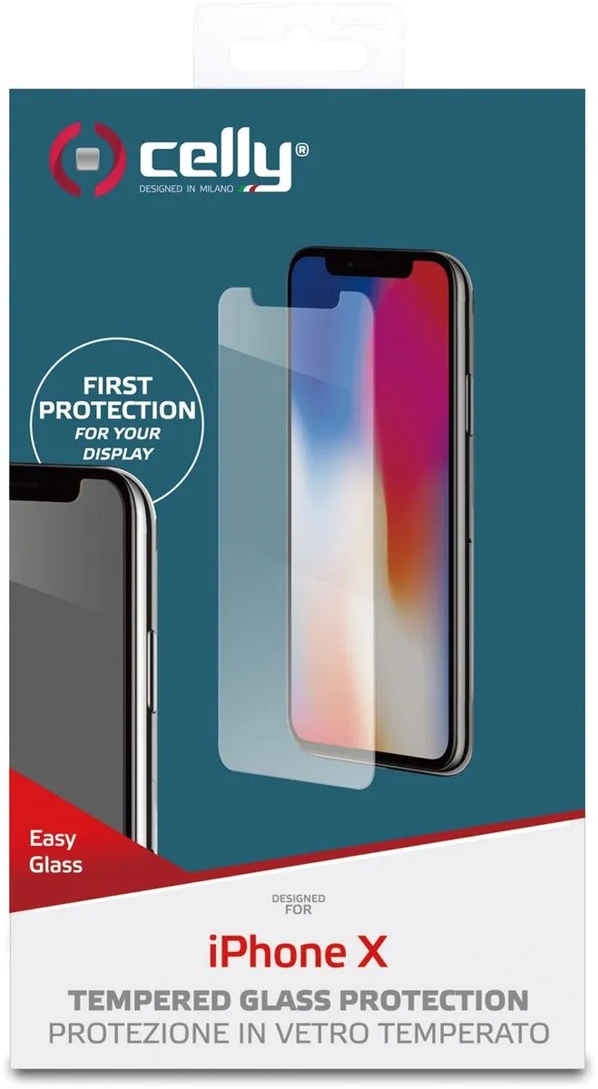 Celly Easy Glass Screenprotector iPhone Xs/X/11 Pro - Glas