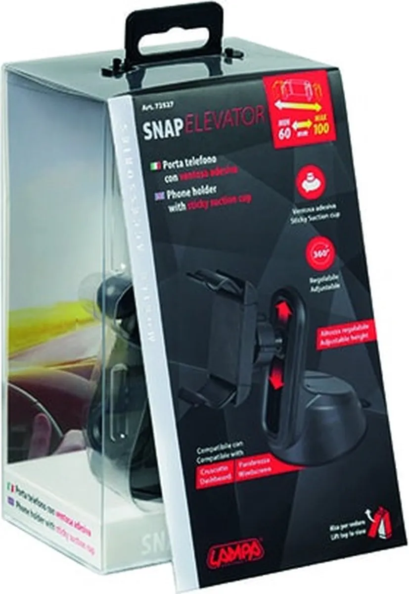 Lampa Elevator Snap Telefoonhouder - Universeel 80mm - Zwart