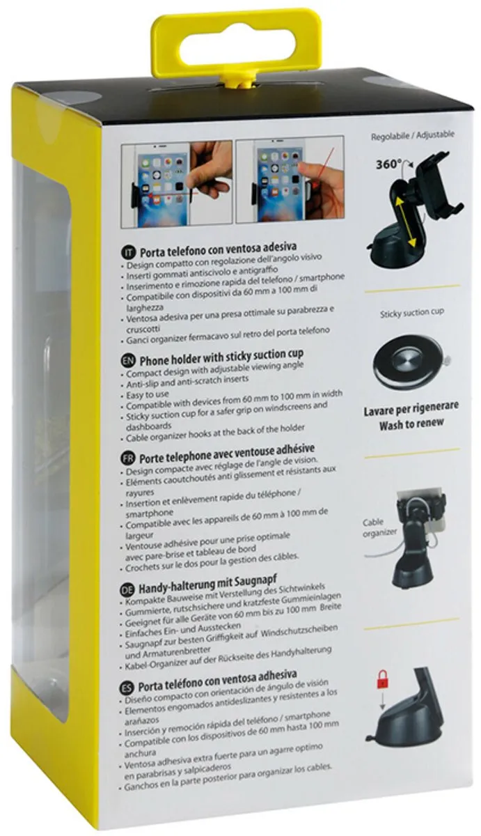 Lampa Elevator Snap Telefoonhouder - Universeel 80mm - Zwart