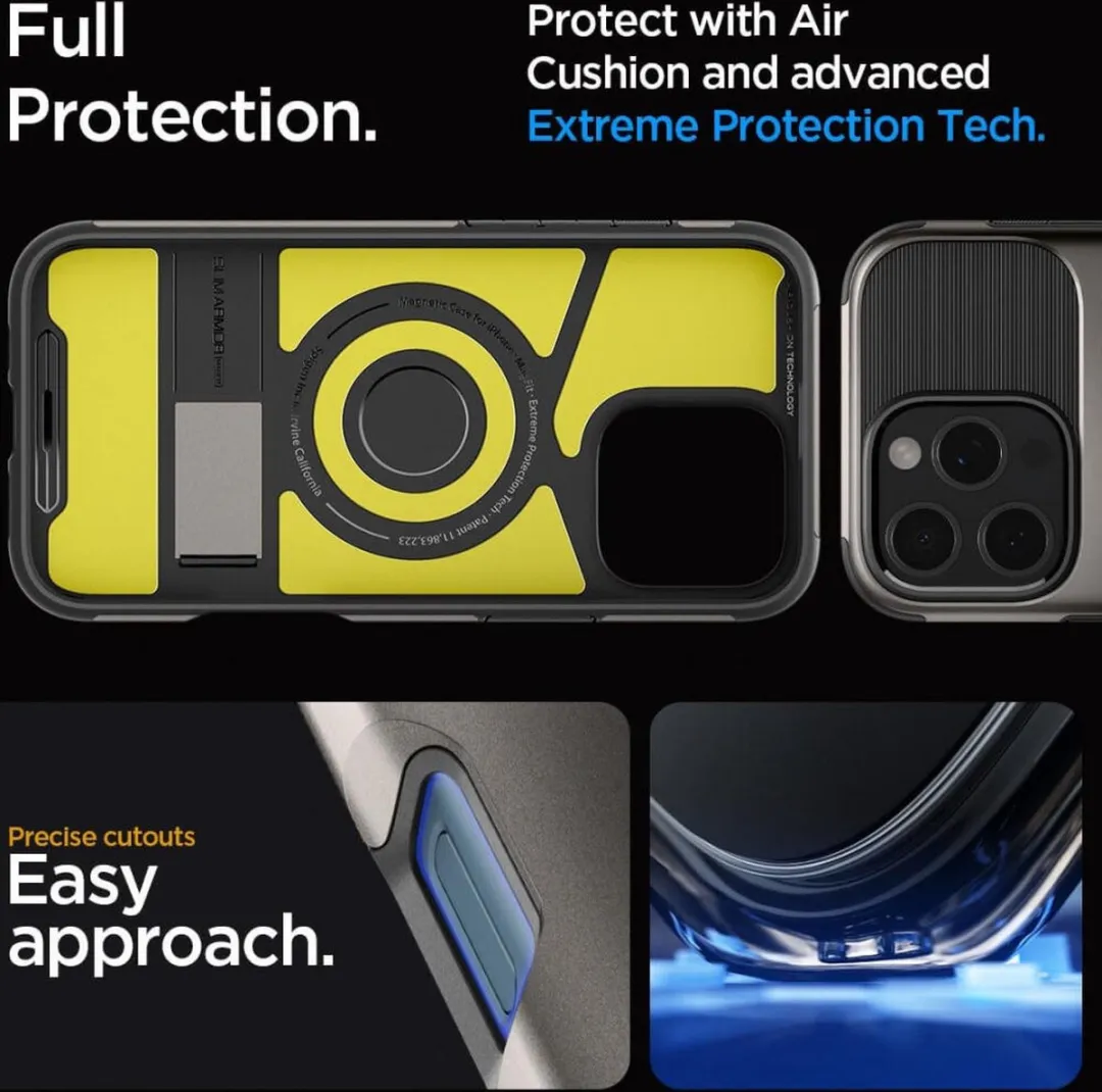 Spigen Slim Armor MagFit 8809971230759 Hoesje - iPhone 16 Pro - Grijs - afbeelding 6 van 6