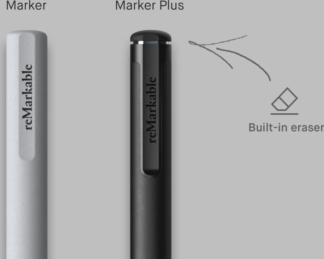 Marker PLUS (met gum) - stylus pen voor reMarkable 2 met extra tips - [NIET VOOR reMarkable PRO of PRO MOVE!]