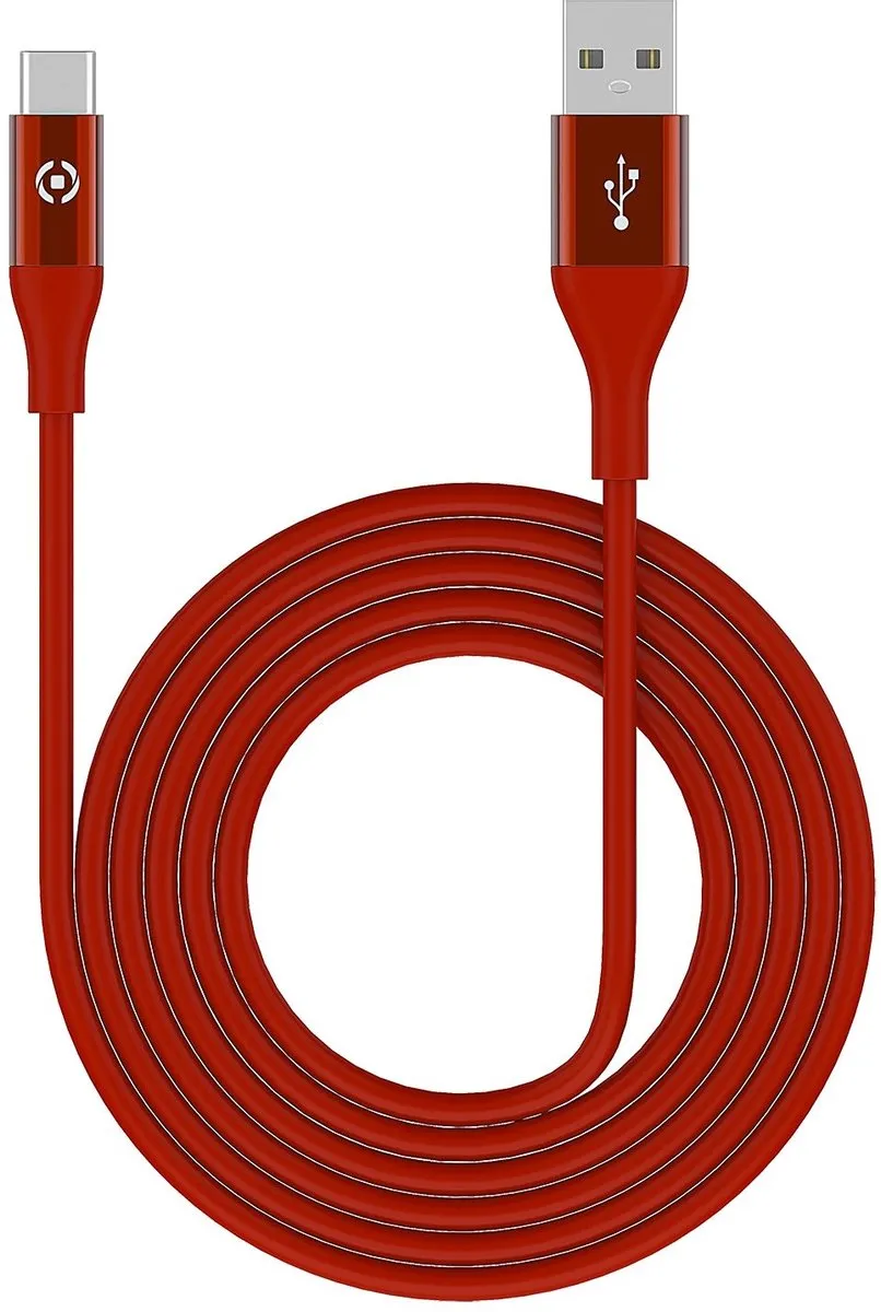 Celly Feeling Oplaadkabel 15W USB-A naar USB-C 1.0m - Rood