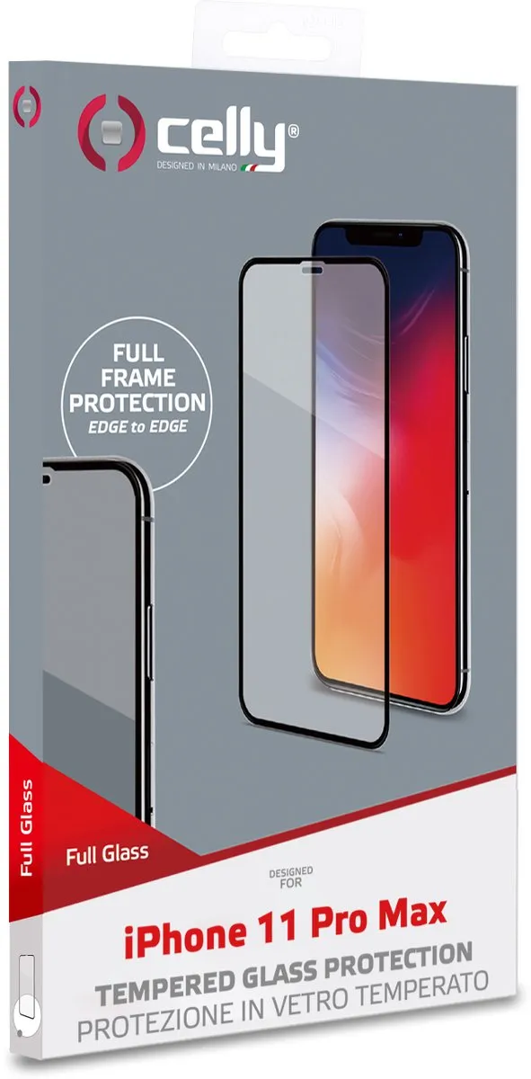 Celly Full Glass Screenprotector iPhone 11 Pro Max FULLGLASS1002BK - Zwart