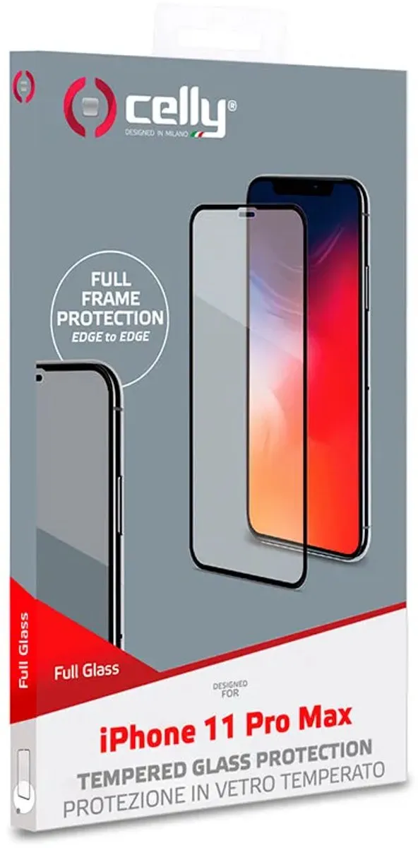 Celly Full Glass Screenprotector iPhone 11 Pro Max FULLGLASS1002BK - Zwart