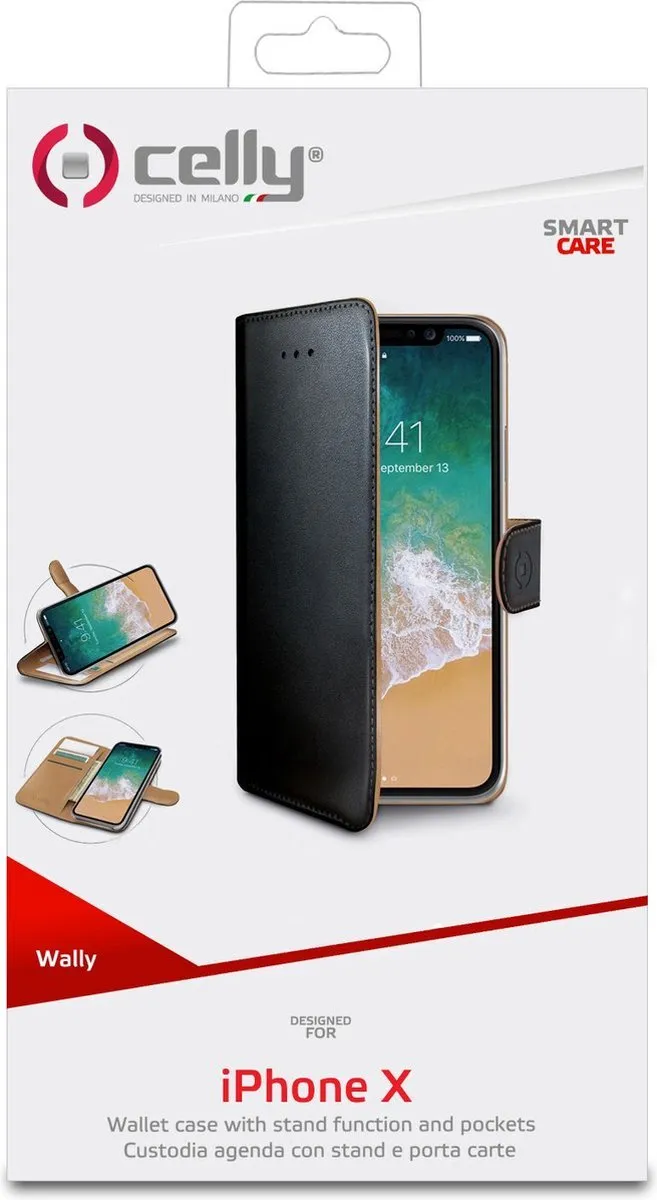 Celly Hoesje iPhone XS/X WALLY900 - 5 Stuks - Zwart