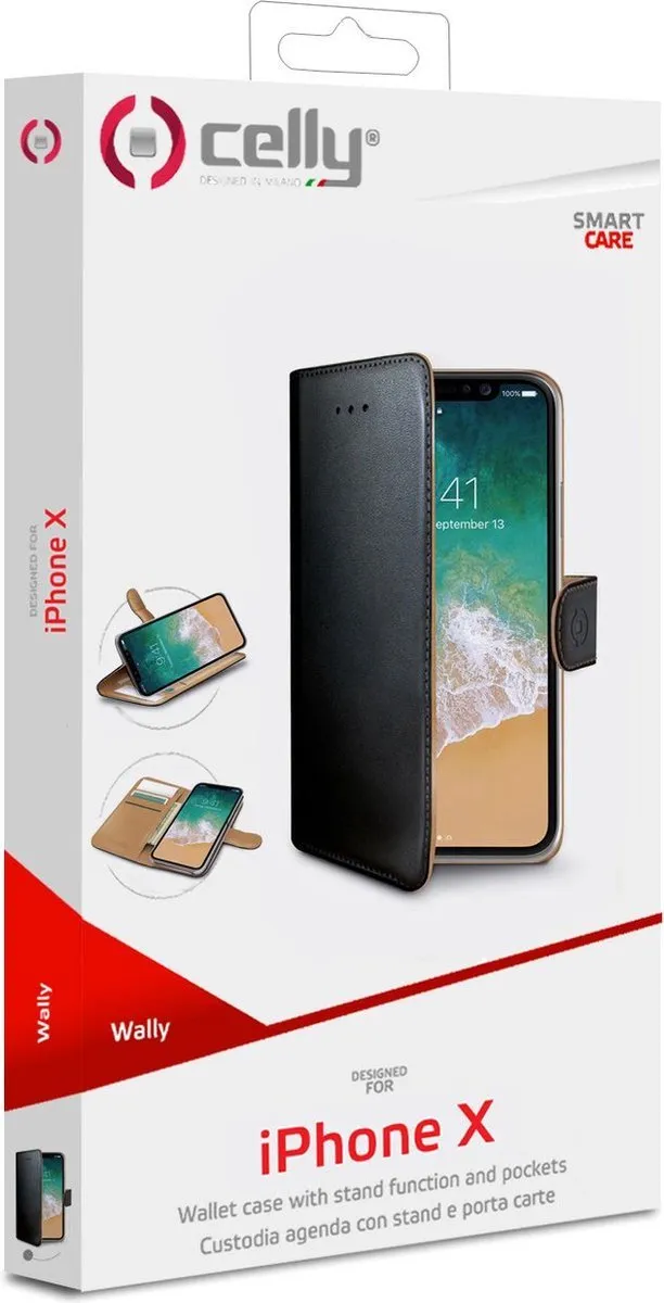 Celly Hoesje iPhone XS/X WALLY900 - 5 Stuks - Zwart - afbeelding 6 van 6