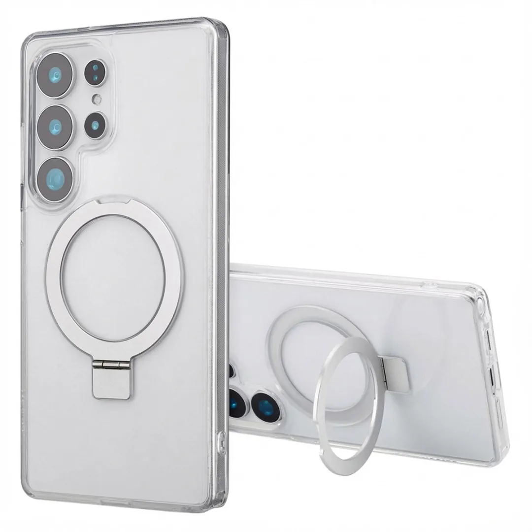 Accezz Hoesje Samsung Galaxy S25 Ultra Magnetische Ring - Transparant