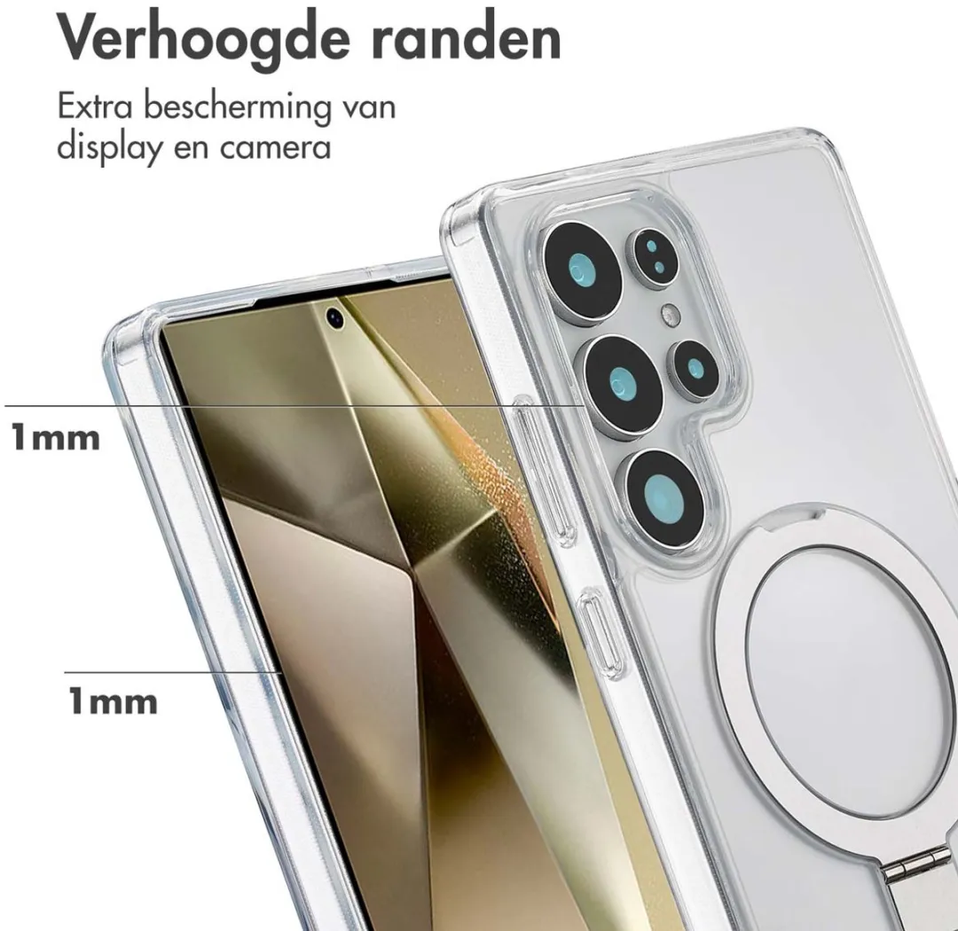 Accezz Hoesje Samsung Galaxy S25 Ultra Magnetische Ring - Transparant
